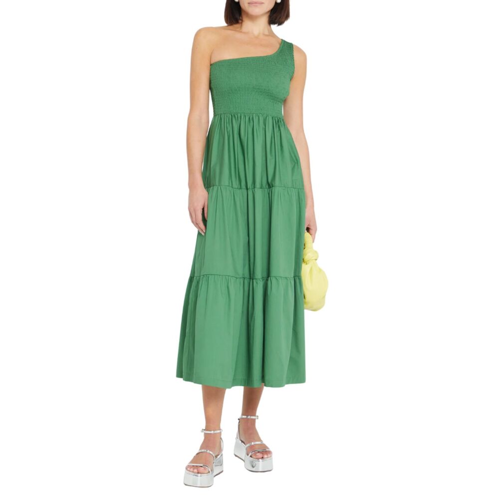 O.P.T. Milada One-Shoulder Green Midi Dress Medium